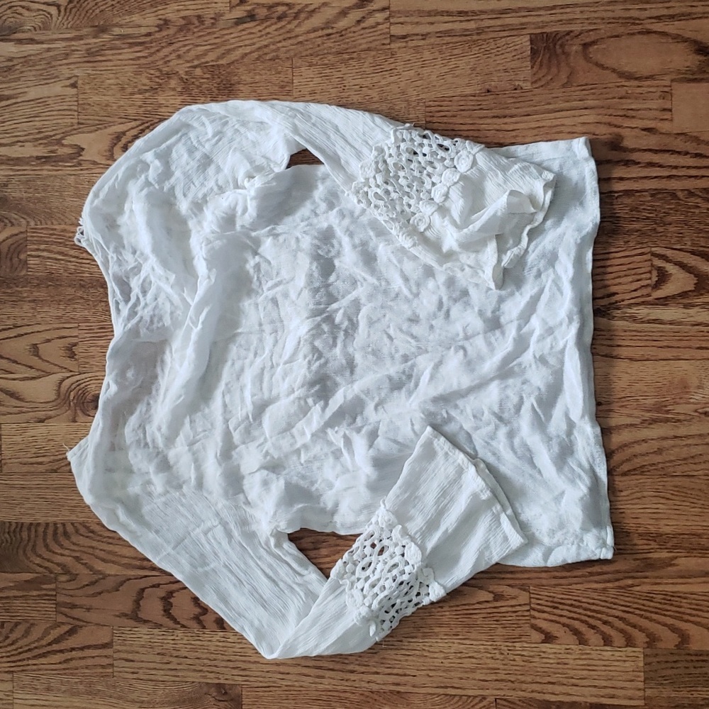 (M) Streetwear Society Crochet Cottagecore Statement Sleeves 100% Rayon - Picture 8 of 8